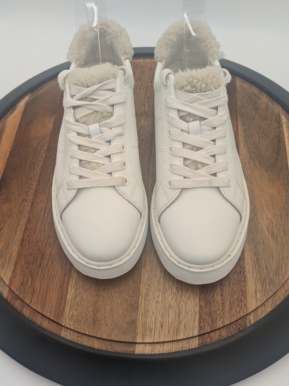 Lauren Ralph Lauren Angeline Faux Shearling White Sneakers Women’s 7.5